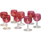Antique Set of 8 Crystal Wine Goblets