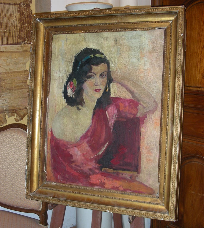 French Early 20th Century Painting of a Gypsy Woman For Sale