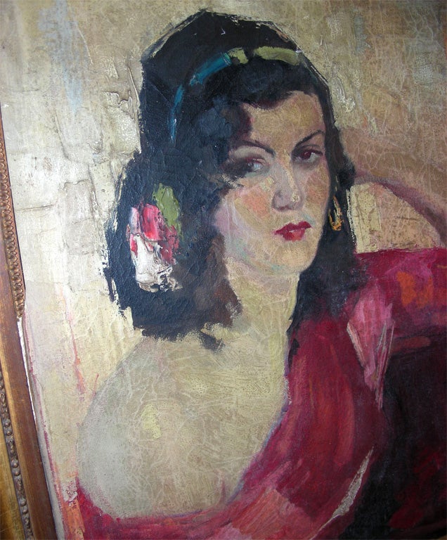 Early 20th Century Painting of a Gypsy Woman For Sale 1