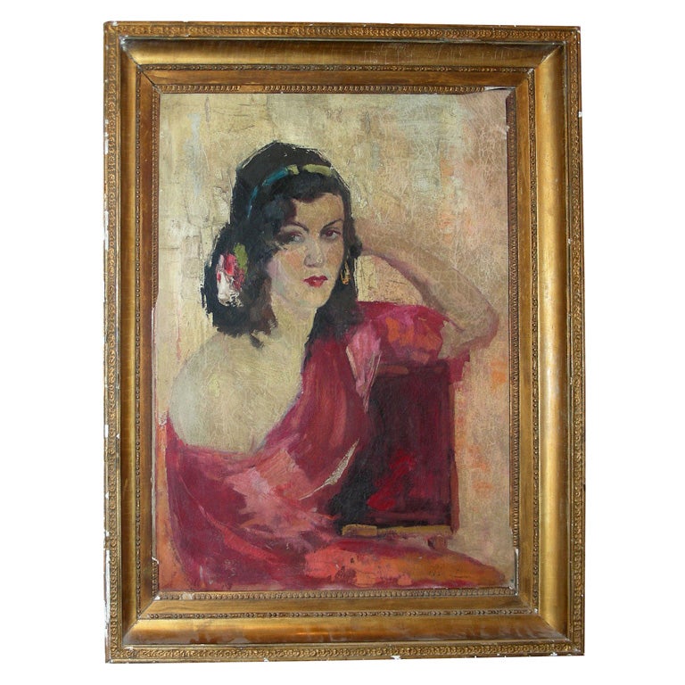 Early 20th Century Painting of a Gypsy Woman For Sale