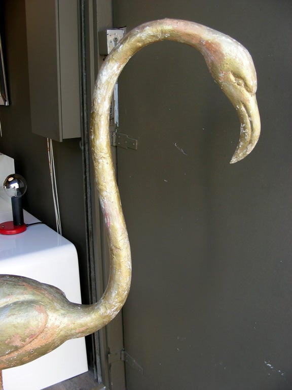 Mid-20th Century 1940s Sculpture of a Pink Flamingo For Sale