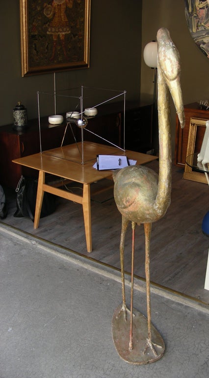 1940s Sculpture of a Pink Flamingo For Sale 1