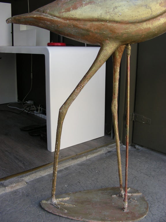 1940s Sculpture of a Pink Flamingo For Sale 3