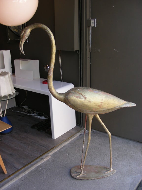 1940s Sculpture of a Pink Flamingo For Sale 4