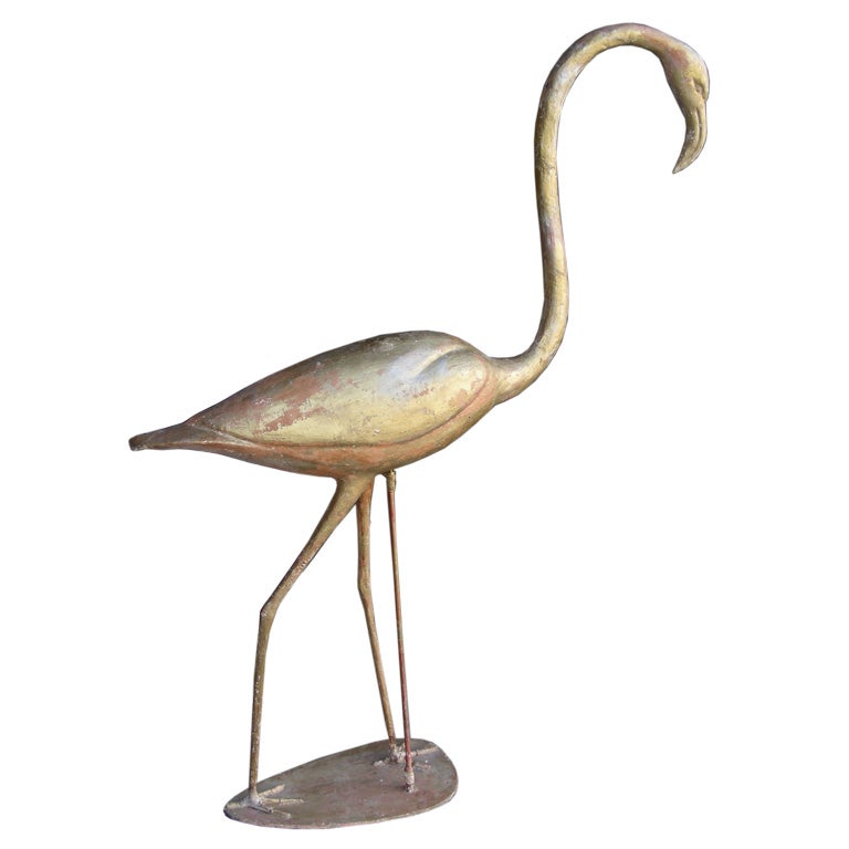 1940s Sculpture of a Pink Flamingo For Sale