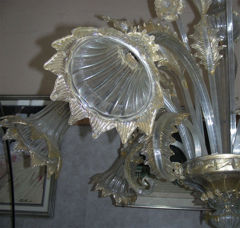 1950s Murano Glass Chandelier For Sale 3