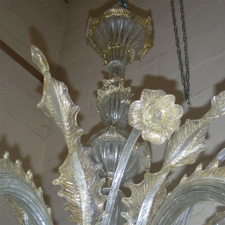 1950s Murano Glass Chandelier For Sale 4