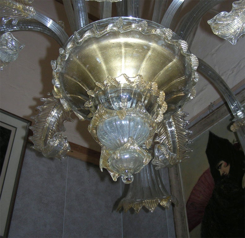 1950s Murano Glass Chandelier For Sale 5