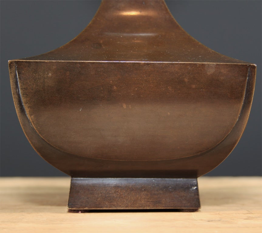 Japanese Bronze Vase For Sale 6