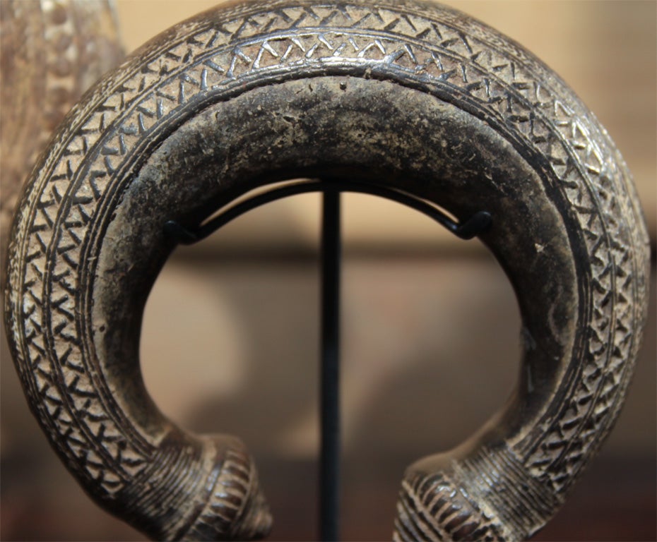 18th Century and Earlier Pair of Khmer Bronze Anklets For Sale