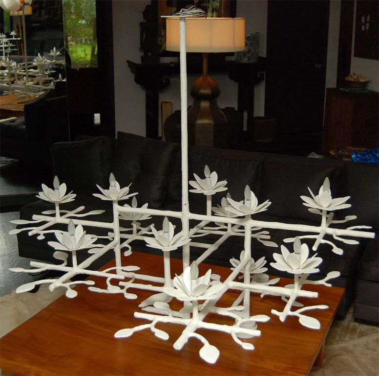 Lotus Chandelier with White Finish For Sale 4