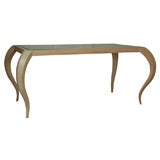 Ivory Painted Table with Cabriole Legs