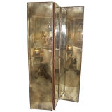 Three Paneled Mirrored Screen