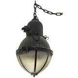 Single black and Halophane Lamp