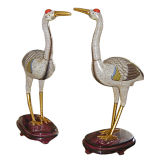 Pair of Chinese Cloisonne Cranes