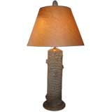 Carved Stone Faux Bois Lamp