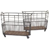 Vintage French Steel Baguette Trolley