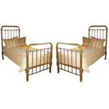 PAIR of Brass Twin Beds