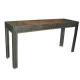 Patinated Steel Console with Studs