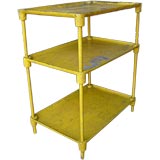 Steel Etagere with Original Yellow Paint Steel Etagere with Original Yellow Paint