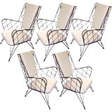 5 French Wire Wing Chairs