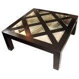 Black Lacquer and Smoke Mirror Coffee Table