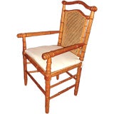 French Faux Bamboo Caned Chair