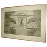 Large Neo-Classical Architectural Drawing