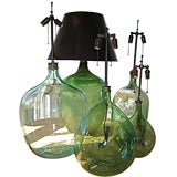 Vintage French Wine Bottle Lamps