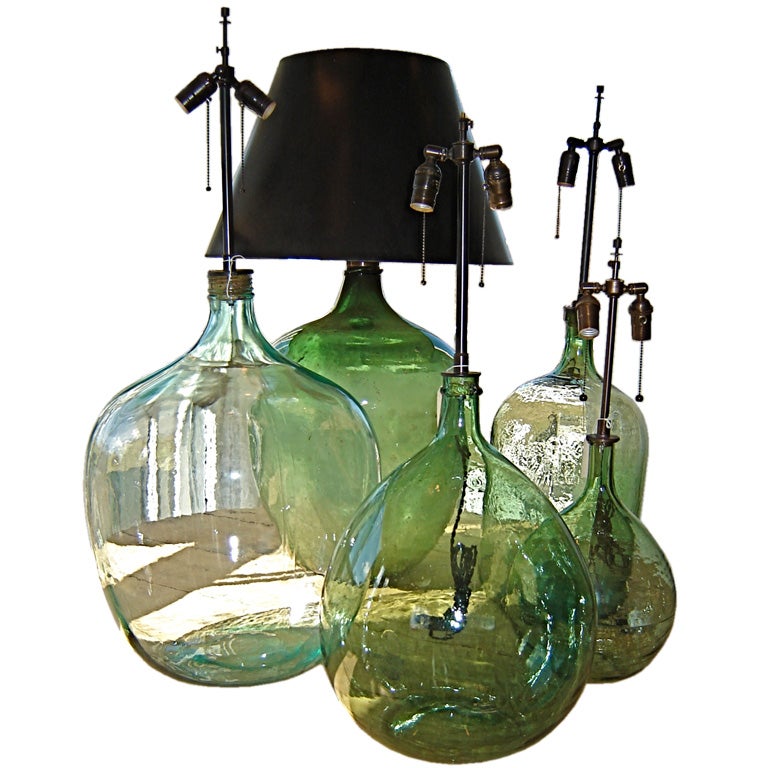French Wine Bottle Lamps at 1stDibs