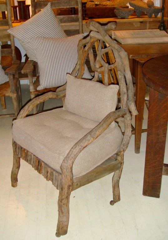 Pair of Small Folk Art Twig Chairs