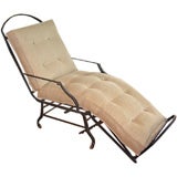 Antique Upholstered Metal Reclining Chaise