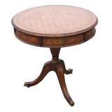 Round Marquetry Lamp Table with Tripodal Pedestal Base