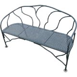wrought iron curved back settee