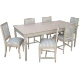Set of painted dining table with chairs
