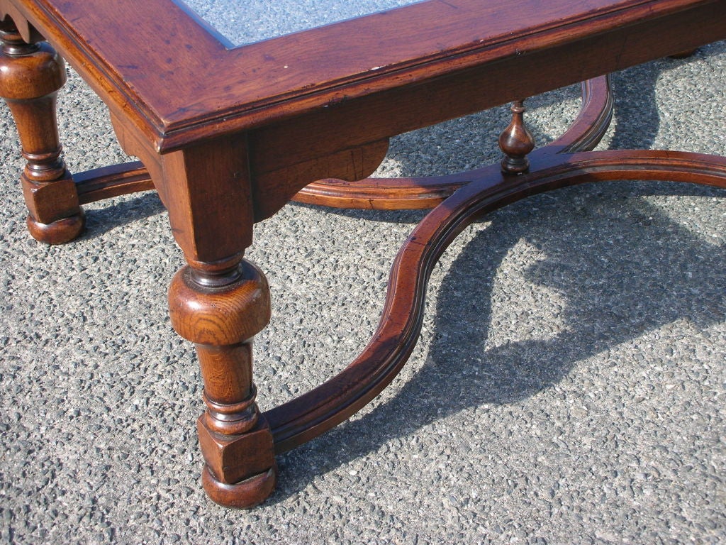 English Glass Top Coffee Table For Sale