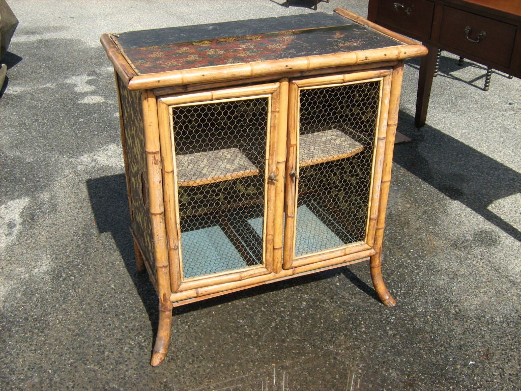two piece bamboo cabinet
