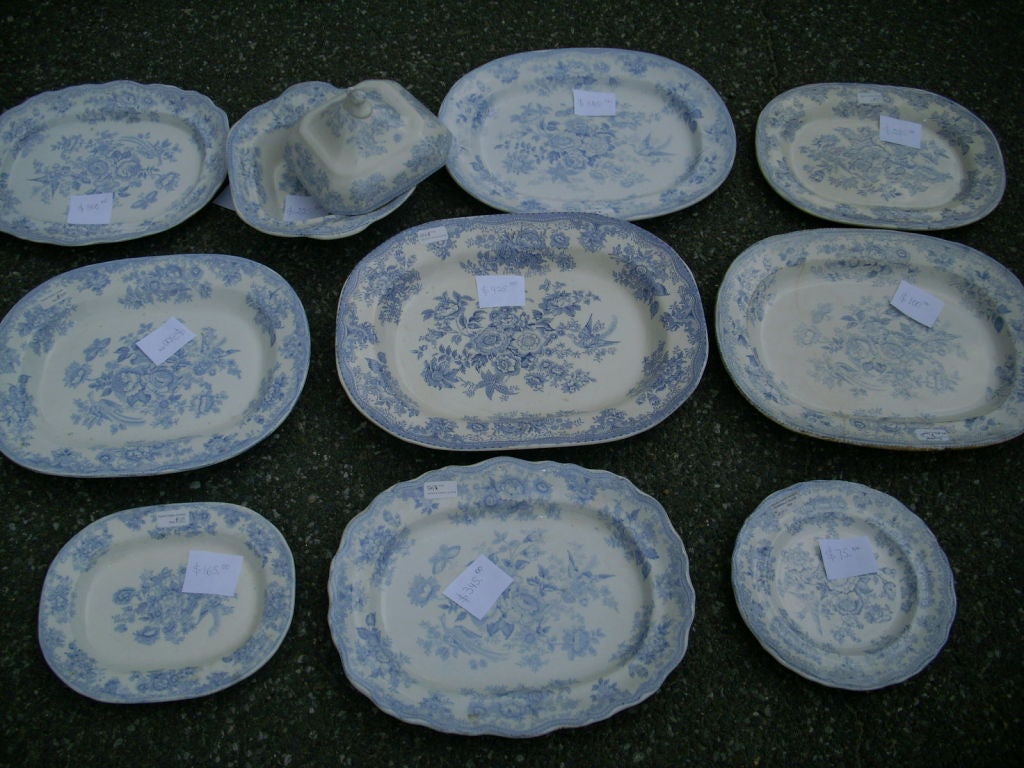 Assorted Asiatic blue and white English platters. Sold individually sizes and prices vary.