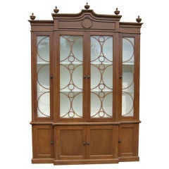glass front painted bookcase