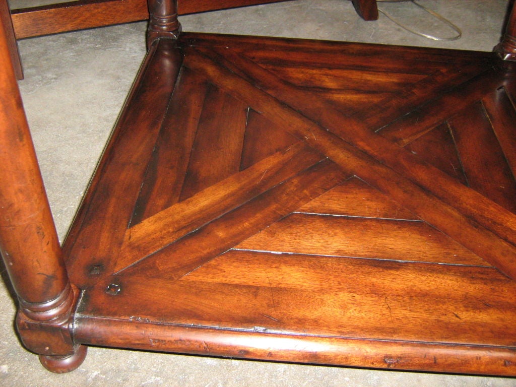 Parquet Top Side Table In Good Condition For Sale In Bridgehampton, NY