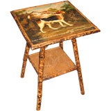 Painted top bamboo table