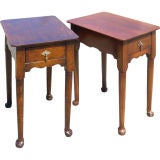 Oak pad foot side table