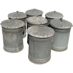 Old Lidded Ash Cans