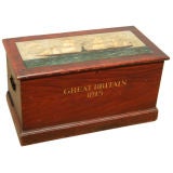 English painted trunk