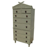 Antique Painted faux bamboo chest on chest