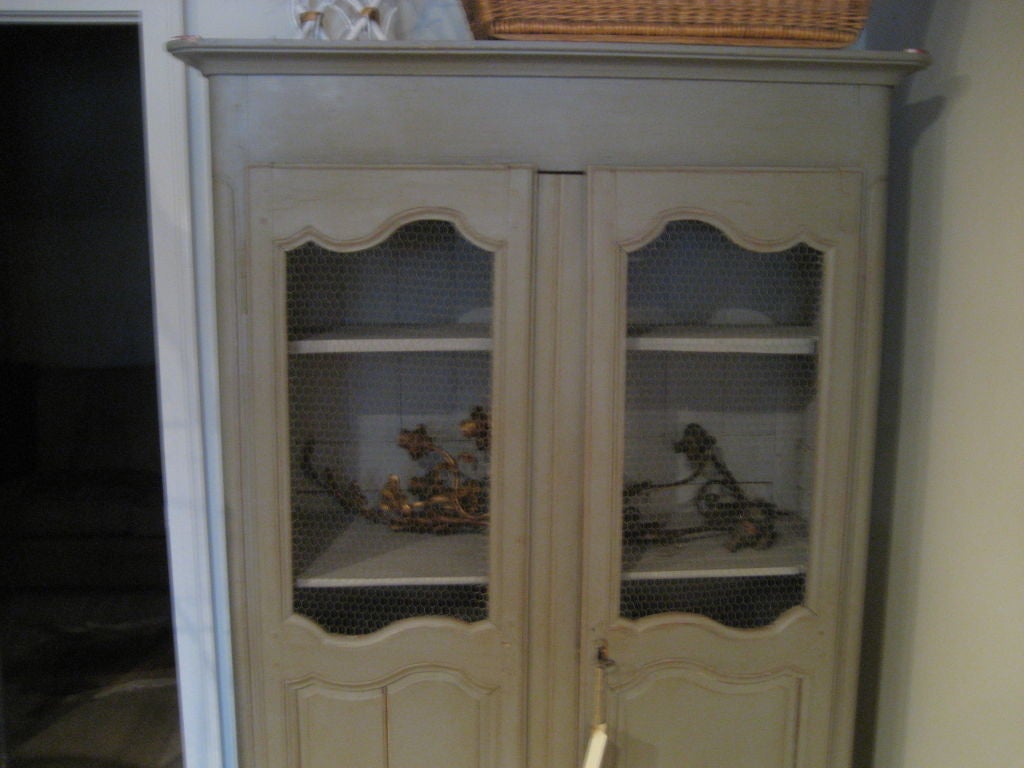 french armoire chicken wire