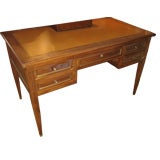 Vintage French Leather top Walnut Desk