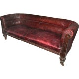 Morocco Red-leather English Sofa