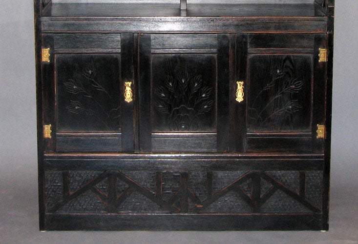 Aesthetic Movement Ebonized Aesthetic Period Display Cabinet For Sale