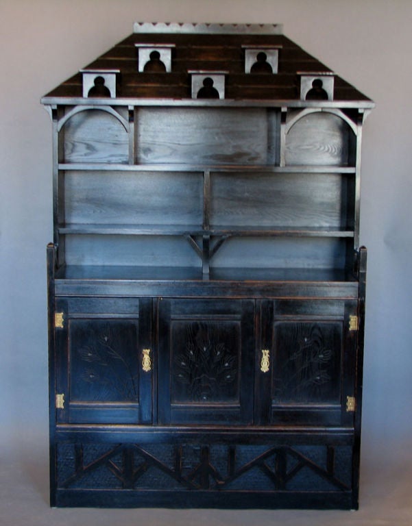 English Ebonized Aesthetic Period Display Cabinet For Sale